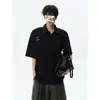 Camisa Masculina Grande, Estilo Chinês Novo, Cor Vinho, Texturizada, Manga Curta, Fina para o Verão, Corte Solto, Camisa com Botão de Avião Costurado à Mão