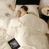 Juego de ropa de cama de cuatro piezas de algodón puro Clase A de 60 hilos, sábana y funda de edredón 100% algodón, algodón de fibra larga de alta calidad, juego de tres piezas para dormitorios estudiantiles