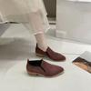 Zapatos Planos de Tacón Grueso con Punta Fina y Boca Profunda para Mujer, Zapatos Planos de Deslizamiento de Moda, Versátiles y Cómodos para Mujer, Nuevo Estilo Primavera y Otoño 2025