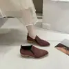 Zapatos Planos de Tacón Grueso con Punta Fina y Boca Profunda para Mujer, Zapatos Planos de Deslizamiento de Moda, Versátiles y Cómodos para Mujer, Nuevo Estilo Primavera y Otoño 2025