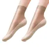 Meias finas de algodão antiderrapantes de seda cristalina para primavera-verão, cor nude, adequadas para mães de meia-idade e idosas, meias de cano médio duráveis