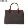 Bolso de mano informal para mujer, bolso diagonal de lona impermeable con primera capa de cuero, bolso de hombro de color sólido, suministro de fábrica desbordante