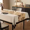 Mantel de Mesa de Lujo Ligero de Gama Alta, Resistente al Calor, Impermeable, a Prueba de Aceite, Lavable, Cubierta de Mesa con un Ambiente Vintage, Mantel para Mesa de Café Resistente a las Manchas