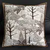 Funda de Cojín Decorativo Estilo Vintage con Bordado de Bosque Retro, Adecuada para Sofá de Sala de Estar, Cojín Lumbar, Habitación de Muestra y Decoración Suave para Casa de Huéspedes