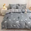 Conjunto de Roupa de Cama Lavável à Máquina de Quatro Peças Presente Atacado Capa de Colcha de Algodão com Aloe Vera Conjunto de Três ou Quatro Peças para Cama de Solteiro em Dormitório Estudantil