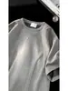 Camiseta de Diseño Desestructurado Resistente Estilo Americano, Marca de Moda Cleanfit Manga Corta para Hombre Verano Moda Urbana Suede Top de Media Manga
