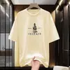 Camiseta de Manga Corta Pesada Estilo Americano de Algodón Puro para Hombre, Cuello Redondo, Corte Holgado de Moda, Top Grueso de Algodón Completo de Media Manga, 260g