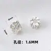 Anel Espaçador de Engrenagem de Floco de Neve Banhado a Prata em Cobre com Zircônia Anel de Corrida Material para Pulseira Colar Acessórios