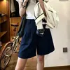 Shorts de Traje de Lino con Cintura 3D + Dobladillo Interior Estilo Old Money para Mujer, Nuevo Modelo de Verano, Pantalones Rectos de Lyocell Tencel