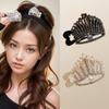 Corona Cola de Caballo Alta Artefacto Fijador Pinza de Garra para Mujer Perla Taladro Sentido Avanzado Pinza de Agarre Anti-Martillo Anti-Colapso Accesorios para el Cabello Hebilla para Cola de Caballo