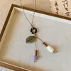 Novos Acessórios de Colar Longo com Borla Estilo Zen Chinês para Mulheres Estilo Étnico Retrô Design de Nicho Corrente de Suéter Pingentes Ornamentos de Pescoço