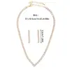 Pendientes de Borla Simples de Circonio Cuadrado Ins Cuadrado Europeo y Americano Collar en Forma de V Joyería Joyería Suministro Transfronterizo Conjunto de Joyería para Novia
