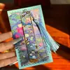 Marcador de Metal Hueco con Boceto Floral, Florero de Pintura al Óleo Vintage, Clip para Página de Lectura, Colgante para Diario, Regalo Exquisito