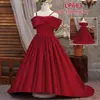 Vestido Formal Nuevo Estilo Europeo y Americano para Niños Grandes, Vestido de Gala sin Tirantes con Cola, Vestido de Pasarela Infantil, Vestido de Noche de Presentación, Vestido de Princesa