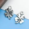 Ventas Calientes Transfronterizas Mixto 22 Aleación de Plata Antigua Trébol de Cuatro Hojas de la Suerte Colgante diy Hecho a Mano Pulsera de Cuentas Accesorios de Joyería