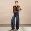 Jeans Retro de Corte Curvo para Mujer, Nuevo Otoño 2026, de Cintura Alta, Adelgazantes, Caídos, Versátiles, Pantalones de Pierna Estrecha a Ancha