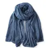 Bufanda de Algodón y Lino Rayada de Color Sólido Tie-Dye Moda Otoño e Invierno Cálida Unisex Bufanda para el Cuello Chal Artístico Retro
