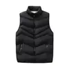 Chaleco de lana de cordero para hombre transfronterizo para otoño e invierno, forrado de forro polar y engrosado, prenda exterior sin mangas con cuello alto, chaqueta chaleco de algodón
