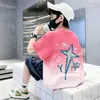 Nova Camiseta de Verão Infantil para Meninos Manga Curta Estilosa Tie-dye para Bebês e Crianças Pequenas Roupas Infantis Camisa da Moda