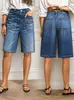Jeans Reta Lavado Stretch Cintura Média Reto Cruzado Europeu Americano Comércio Exterior Aliexpress Calça Média Escovada Retrô para Mulheres