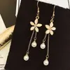 Brincos Longos com Franjas Elegantes de Agulha de Prata Cravejados de Diamantes Nicho Elegantes Versáteis Simples de Luxo Leve de Alta Qualidade para Mulheres