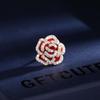 Colar Antiestrangulamento Estilo Japonês e Coreano de Verão Decoração de Gola Florida Botão Escuro Multifuncional Camisa Roupas Broche de Camélia