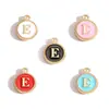 Acessórios para joias DIY pulseira de renda esmaltada dupla face brincos pequenos pingentes esmaltados 26 letras inglesas liga