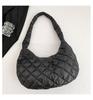 Chaqueta acolchada de algodón Bolso de bordado rómbico para mujer 2023 Nuevo estilo coreano Bolso de hombro Ligero Gran capacidad Tamaño grande pequeño Bolsa de algodón de plumón