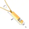 Venda Quente Elegante e Simples Aço Inoxidável Polido Abridor Coluna Quadrada Diamante Frasco de Perfume Pingente Cinzas Colar Comemorativo