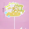 Serie de Horneado Colorida Rosa Azul Pastel Cumpleaños Enchufe Tarjeta Decoración Decorando Niños Niñas Fiesta de Cumpleaños Atuendos