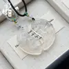 Directamente del fabricante: Collar con Colgante de Ágata Blanca Calcedonia Tipo Hielo, Hebilla de Paz Buda Guanyin Maitreya, Amuleto con Forma de Hoja al por Mayor