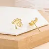 Brincos Femininos de Folha Estilo Novo Atacado, Árvore dos Desejos Cravejada com Microdiamantes, Presentes de Natal e Ano Novo, Lote Misto de Joias para Orelha