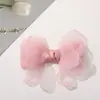 Estilo Bosque Pequeño Fresco Borde Quemado Malla de Tela Lazo DIY Hecho a Mano Dulce Tocado Accesorios para el Cabello Pendientes Material Venta al por Mayor