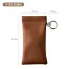 Bolsa Portátil para Guardar Gafas con Cierre Automático, Estuche Colgante para Gafas, Anillo Colgante de Cuero para Gafas de Sol, Caja de Almacenamiento con Apertura Elástica