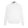 26575 High Street Estilo Callejero Americano Unisex Otoño Diseño Falso de Dos Piezas Camisa Pulóver de Ajuste Holgado para Hombre Cuello Campana