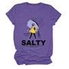 Estación Independiente de Ebay Europea y Americana Ropa Casual y Cómoda para Mujer Salada Todo Allí Sabores Camiseta de Manga Corta con Cuello Redondo