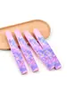 Esponja de diamante de arena fina rosa lima de uñas de doble cara tira de lijado lavable de arena en polvo de alta calidad