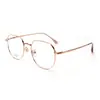 Armazón de Gafas de Moda Ultraligero Semi-titanio Sentido de Alta Calidad Hombres Marco Delgado Poligonal Gafas para Miopía Mujeres Armazón de Gafas con Potencia Ajustable