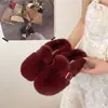 Pantuflas de Felpa con Suela Gruesa para Mujer, Para Usar al Aire Libre, Nuevo Estilo 2026, Invierno, Con Felpa Adicional, Sin Talón, Pantuflas de Algodón Cálidas