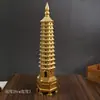 Adorno de Torre Wenchang de Latón Artesanía de Metal Grande de 13 Pisos Decoración de Escritorio de Estudiante Habitación Adorno de Cobre
