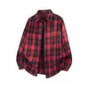 Camisa a cuadros de manga larga estilo retro americano de moda para hombres y mujeres, estilo callejero de primavera y otoño, corte holgado, camisa casual/cárdigan estilo Hong Kong para parejas