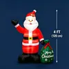 Figura Inflable de Santa Claus Transfronteriza de 1.2 m con Luces LED Decoración Navideña para Jardín Exterior Adorno para Bolsa de Regalo