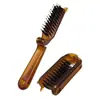 Peine Plegable de Cerdas de Jabalí, Peine de Viaje Portátil para Cabello Liso y Rizado, Fácil de Llevar, Peine Masajeador para Hombres y Mujeres