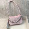 Bolso Explosivo Transfronterizo Bolsos de Mujer Perla Coreana Pura Metal Doble Cadena Bolso de Axila Bolso de Mujer para Viajes al Trabajo Bolso de Hombro