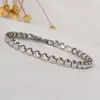 Moda Europea y Americana Color Dopamina Diseño Redondo con Abalorio Incrustado Lujo Ligero Exquisito Pulsera para Hombre de Acero de Titanio 316 con Circonita