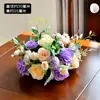 Mesa Redonda de Comedor para Hotel con Flores en el Centro, Mesa Redonda de Restaurante Flores en Mesa, Decoración de Banquete, Arte Floral, Decoraciones de Mesa para Sala de Conferencias, Flores