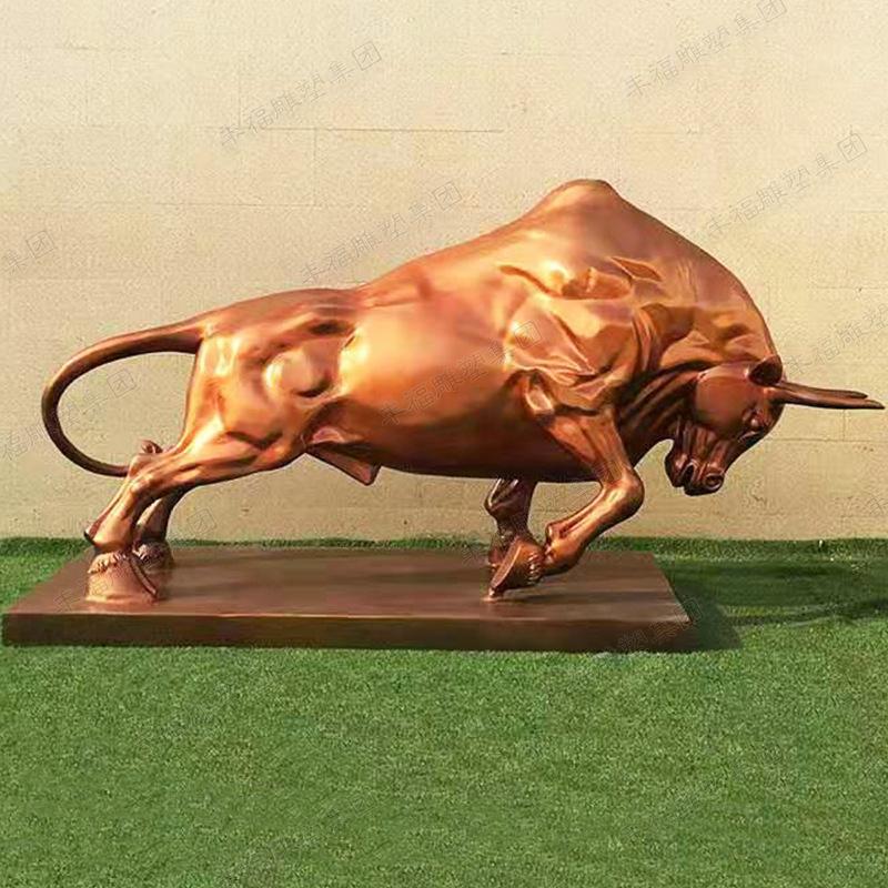 新年玻璃钢耕牛雕塑户外摆件