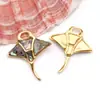 Aço Inoxidável Colorido Concha Strass Caranguejo Pérola Imitação Estrela do Mar Artesanal DIY Colar Brincos Pingente de Chave Acessórios de Joias