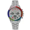 Transmisión en Vivo Transfronteriza Diamante Color Diamante Correa de Acero Calendario Aliento de Bebé Reloj Moda Simple Elegante Lujo Reloj de Esfera Grande
