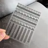 Adesivos para Unhas com Renda em Relevo, Padrão de Linhas Transparentes Preto e Branco da Moda, Adesivos de Unha Adesivos Finos e Flexíveis para Decoração, Atacado
